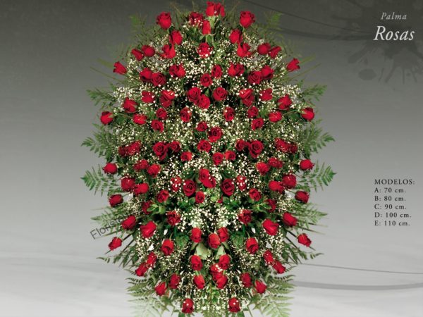 Palma floral funeraria de rosas